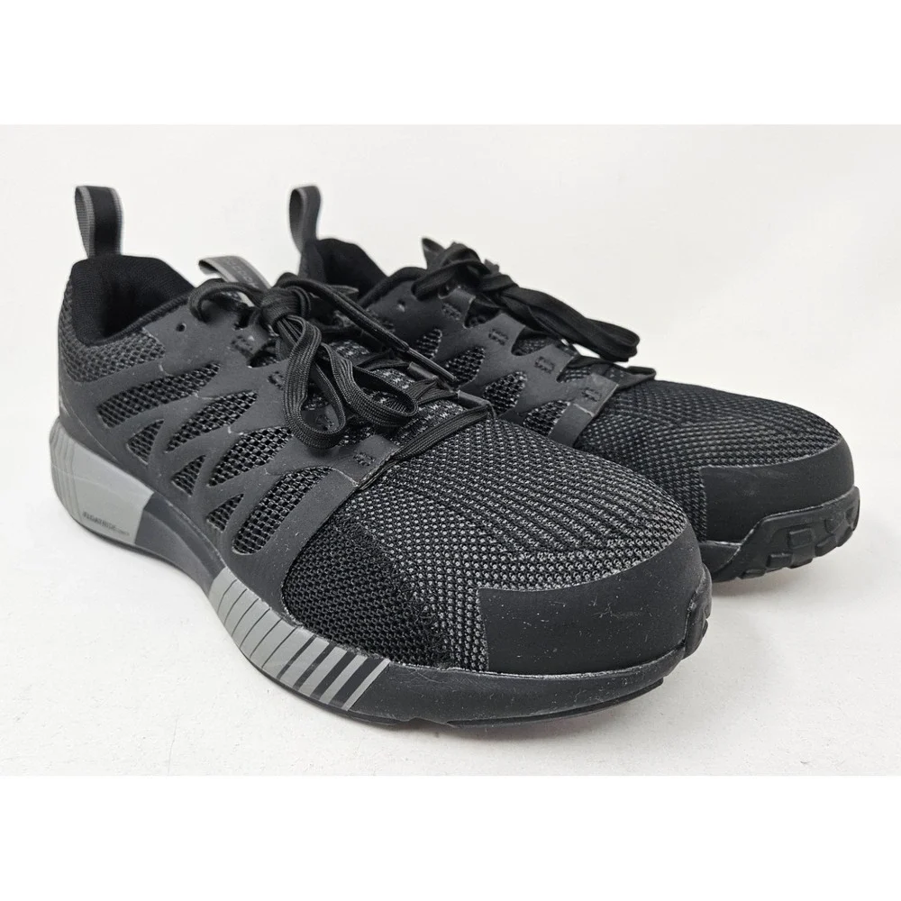 Reebok Work Men's Fusion Flexweave Comp Toe‎ Athletic Black and Grey 8M EUC!